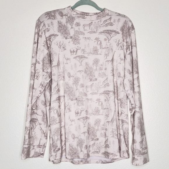 Mason Grey Cream Safari Pajama Top M - Picture 1 of 5
